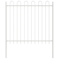 Recinzione da Giardino  con Parte Superiore a Pugno Bianca 1,7x1,5 m in Acciaio