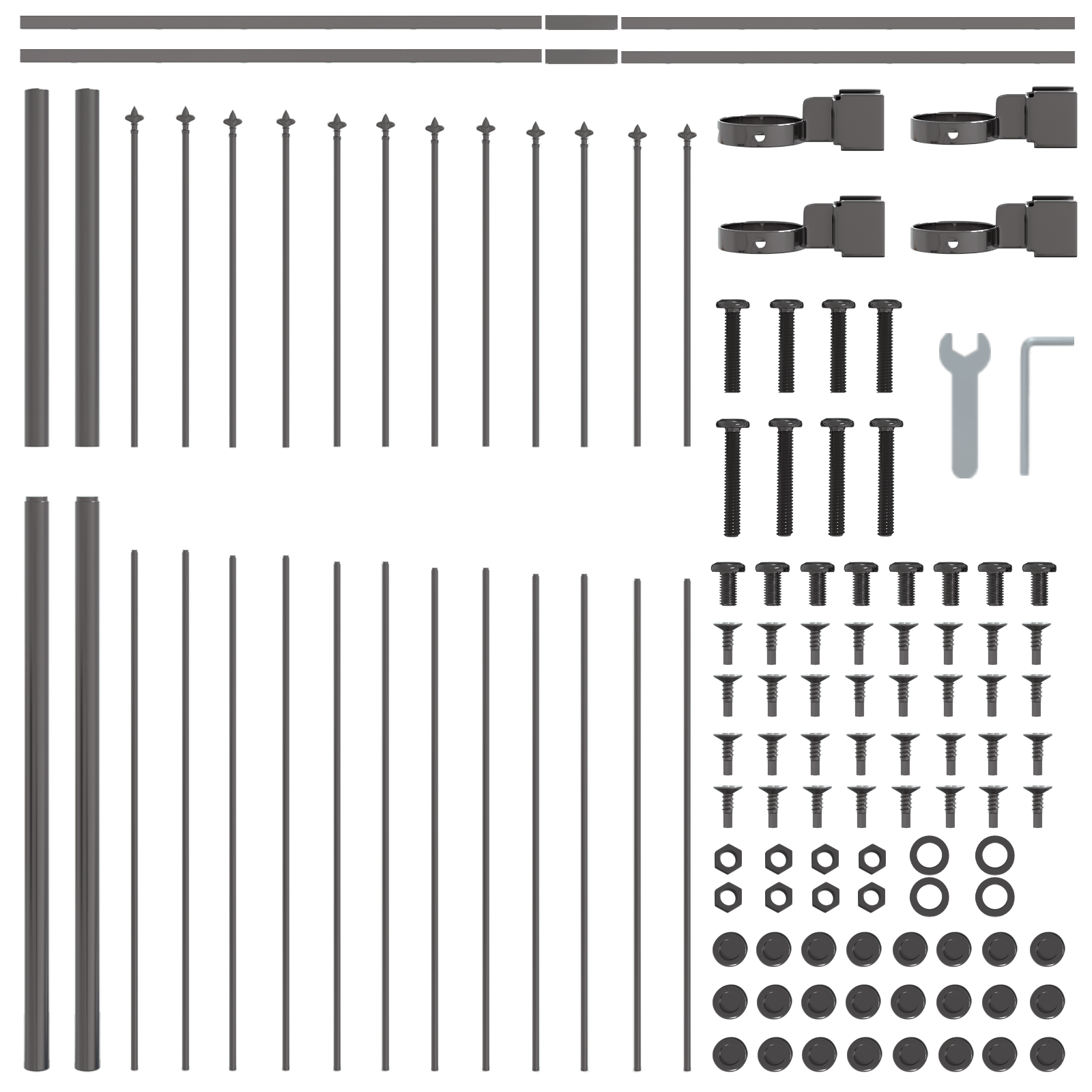 Cancello da Giardino  con Parte Superiore a Cerchio Grigio 1,7x1,25 m in Acciaio