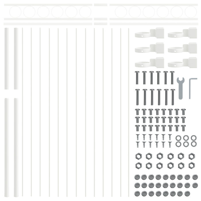Cancello da Giardino  Bianco 1,7x0,8 m in Acciaio