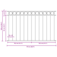 Pannello Fencing  Bianco 1,7x1 m in Acciaio