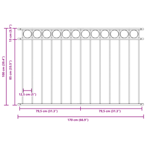 Pannello Fencing  Bianco 1,7x1 m in Acciaio
