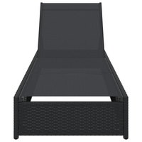 Lettino Prendisole Nero 60x200x27 cm Rattan Sintetico