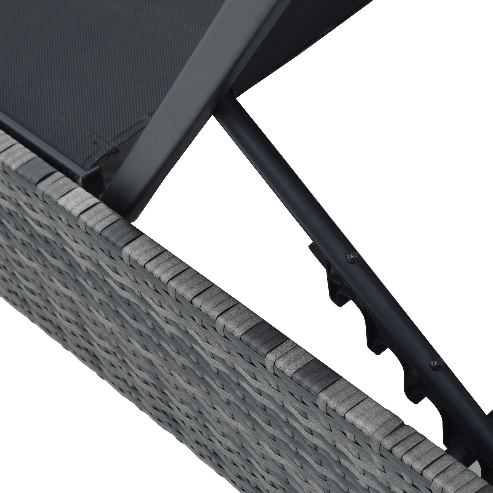 Lettino Prendisole Grigio 60x200x27 cm Polyrattan