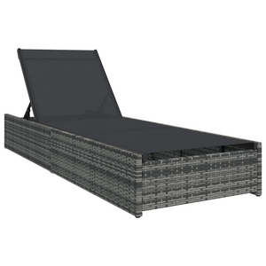 Lettino Prendisole Grigio 60x200x27 cm Polyrattan