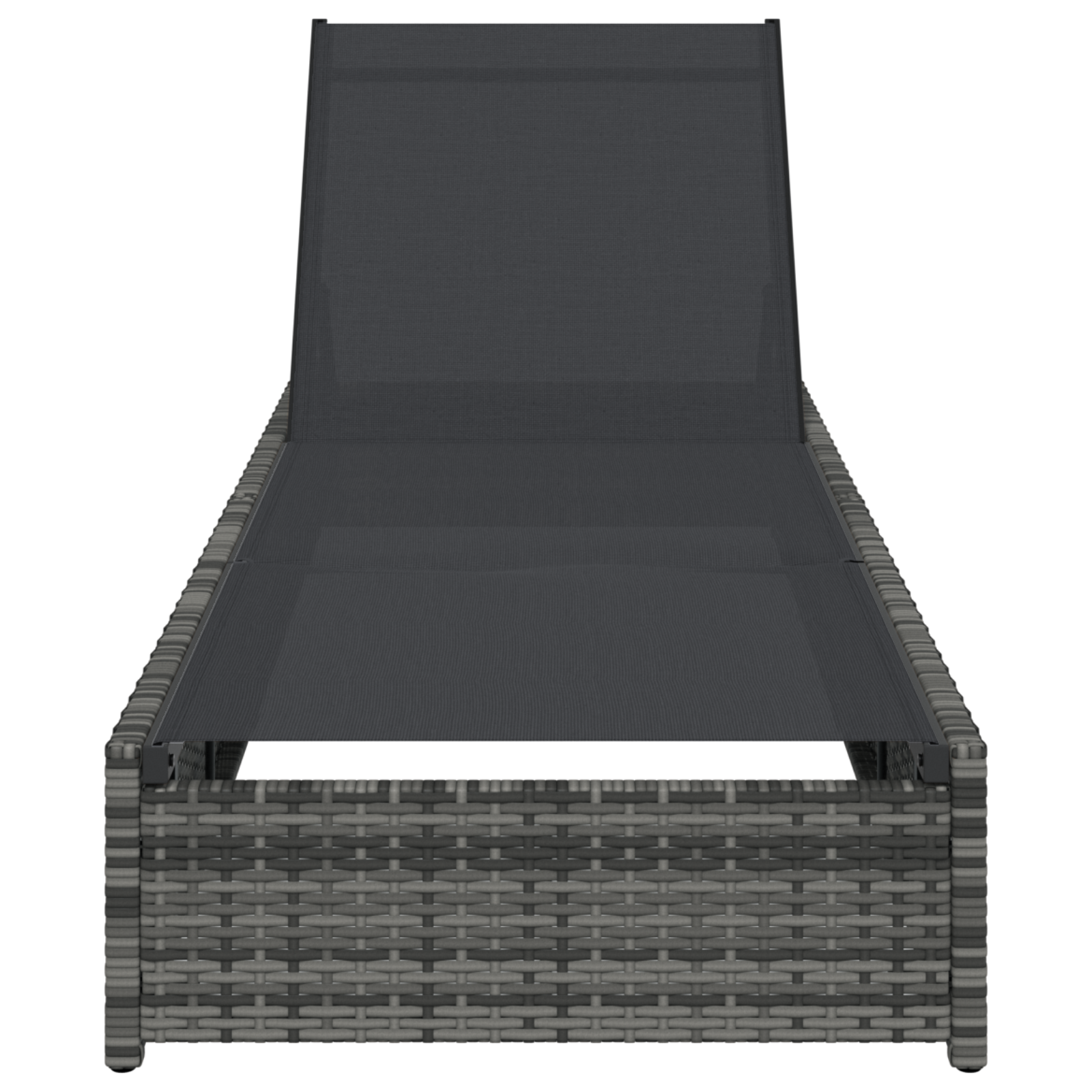 Lettino Prendisole Grigio 60x200x27 cm Polyrattan