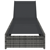 Lettino Prendisole Grigio 60x200x27 cm Polyrattan