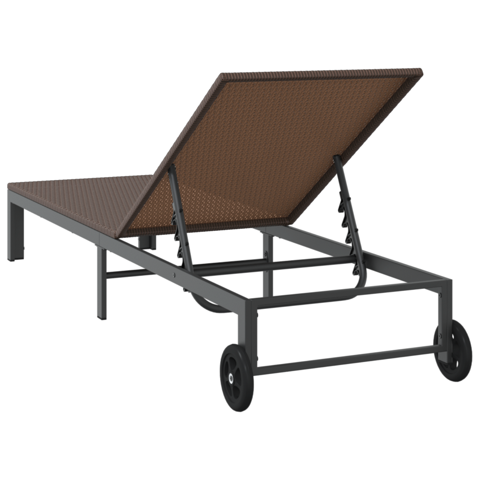 Lettino prendisole con ruote Rattan Poliestere Marrone