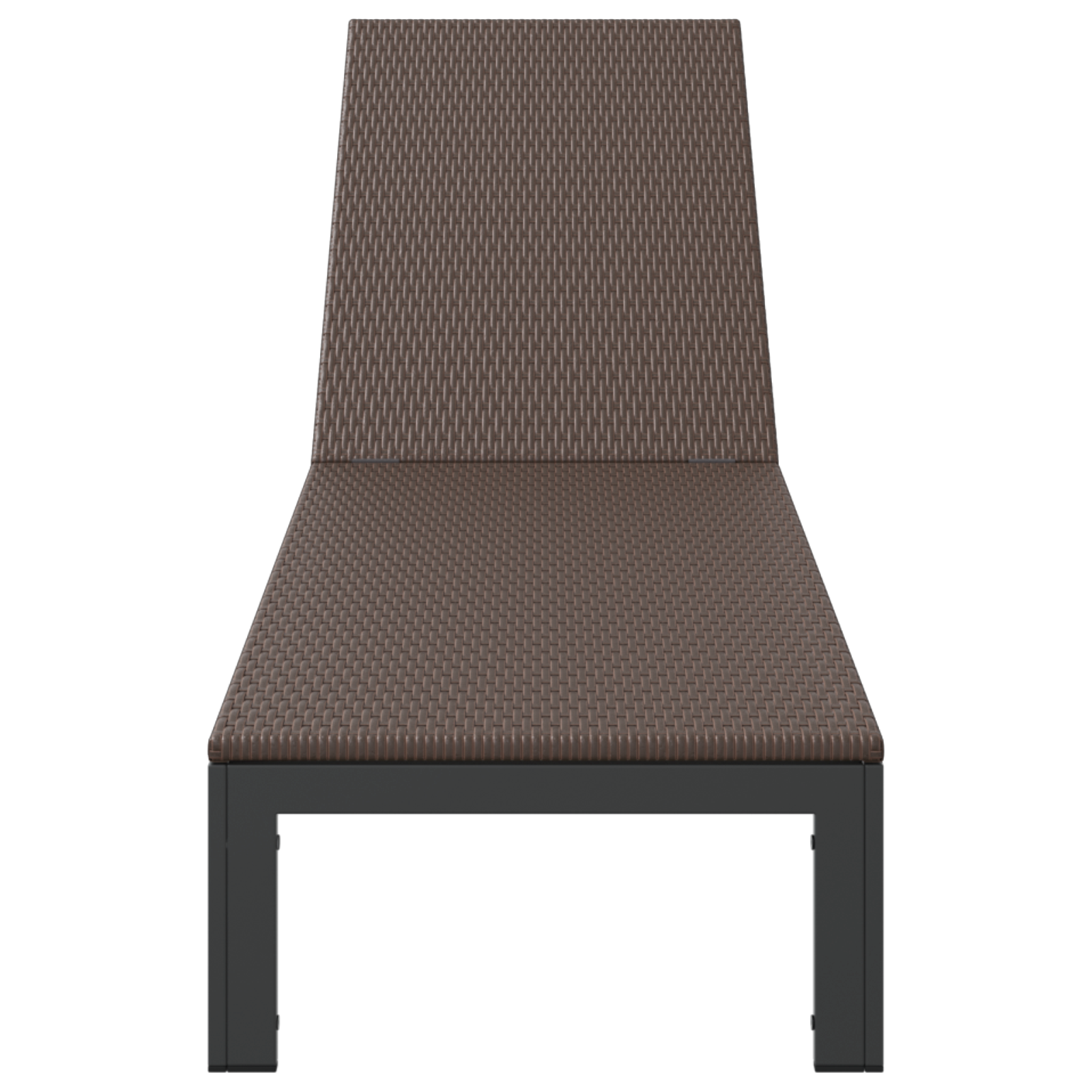 Lettino prendisole con ruote Rattan Poliestere Marrone