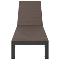 Lettino prendisole con ruote Rattan Poliestere Marrone