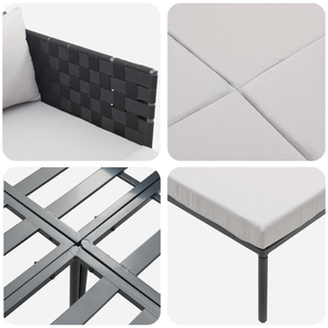 Lettino prendisole con cuscini per 2 persone Anthracite 115x153x69,5 cm Acciaio