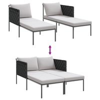 Lettino prendisole con cuscini per 2 persone Anthracite 115x153x69,5 cm Acciaio