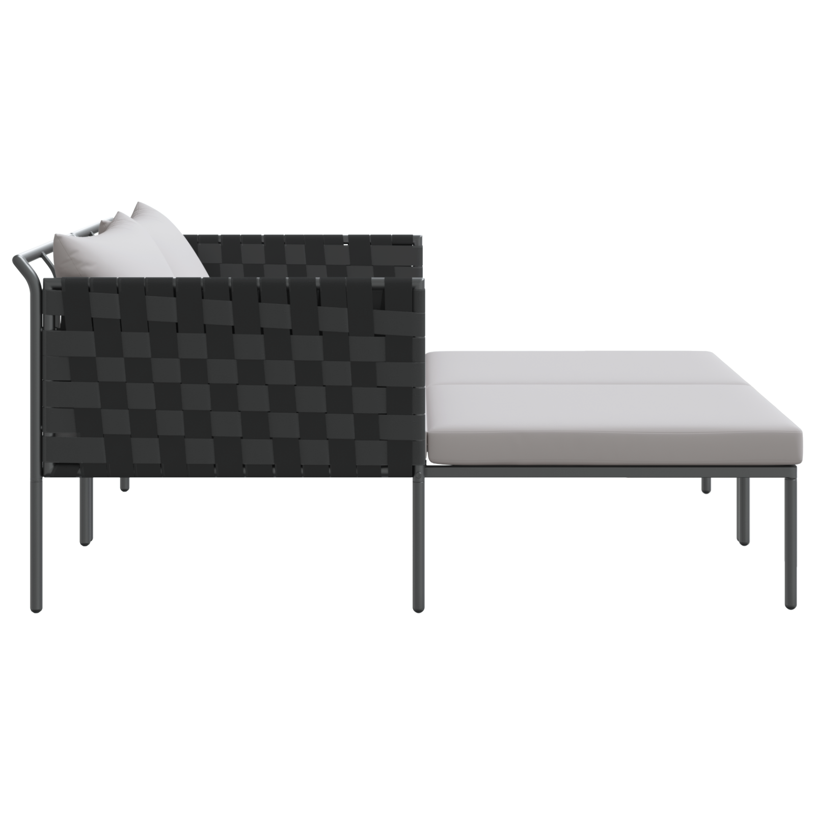 Lettino prendisole con cuscini per 2 persone Anthracite 115x153x69,5 cm Acciaio