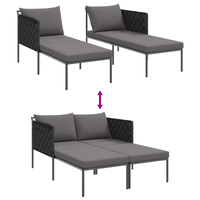 Lettino prendisole con cuscini per 2 persone Anthracite 115x153x69,5 cm Acciaio