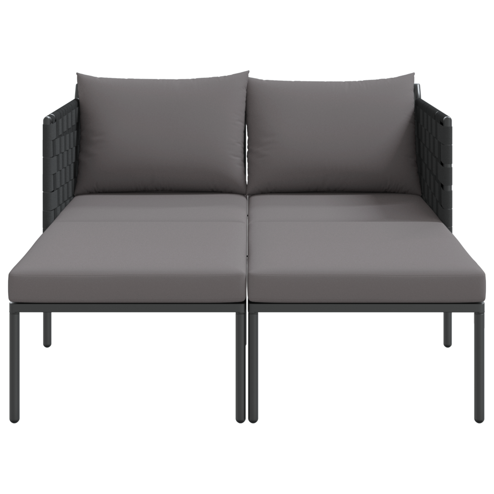 Lettino prendisole con cuscini per 2 persone Anthracite 115x153x69,5 cm Acciaio