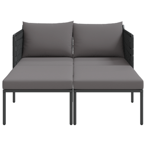 Lettino prendisole con cuscini per 2 persone Anthracite 115x153x69,5 cm Acciaio