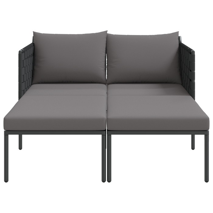 Lettino prendisole con cuscini per 2 persone Anthracite 115x153x69,5 cm Acciaio