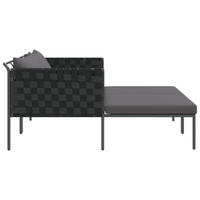 Lettino prendisole con cuscini per 2 persone Anthracite 115x153x69,5 cm Acciaio