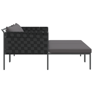 Lettino prendisole con cuscini per 2 persone Anthracite 115x153x69,5 cm Acciaio