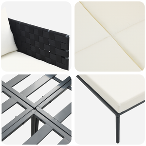 lettino prendisole  con cuscini per 2 persone grigio antracite 115x153x69,5 cm in acciaio