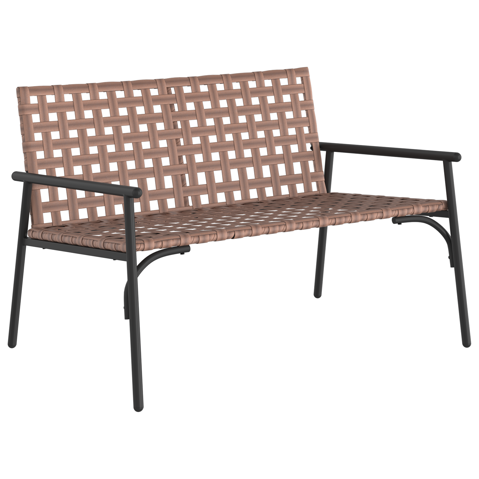Panchina da giardino  Nera 113x79x75 cm in Rattan