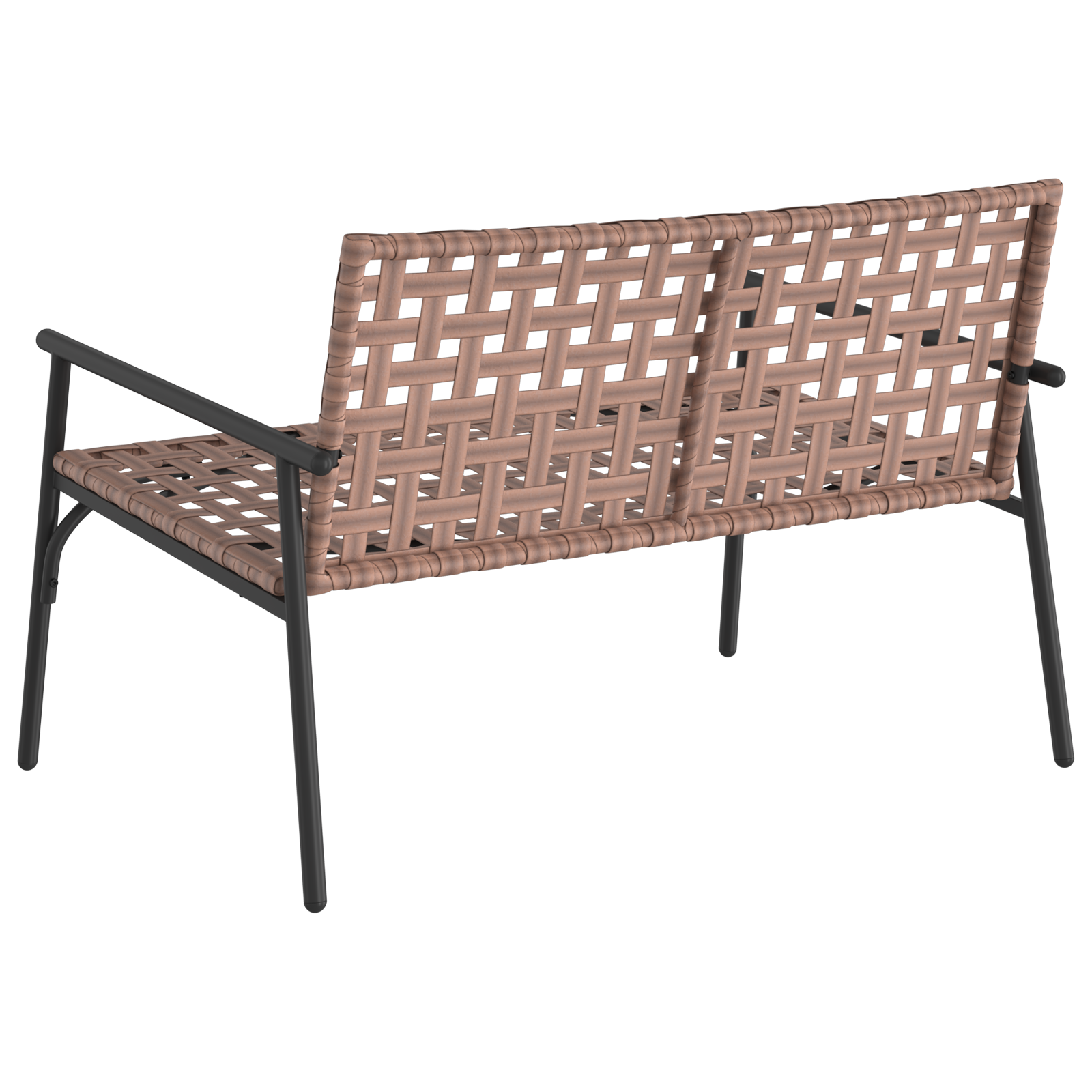 Panchina da giardino  Nera 113x79x75 cm in Rattan