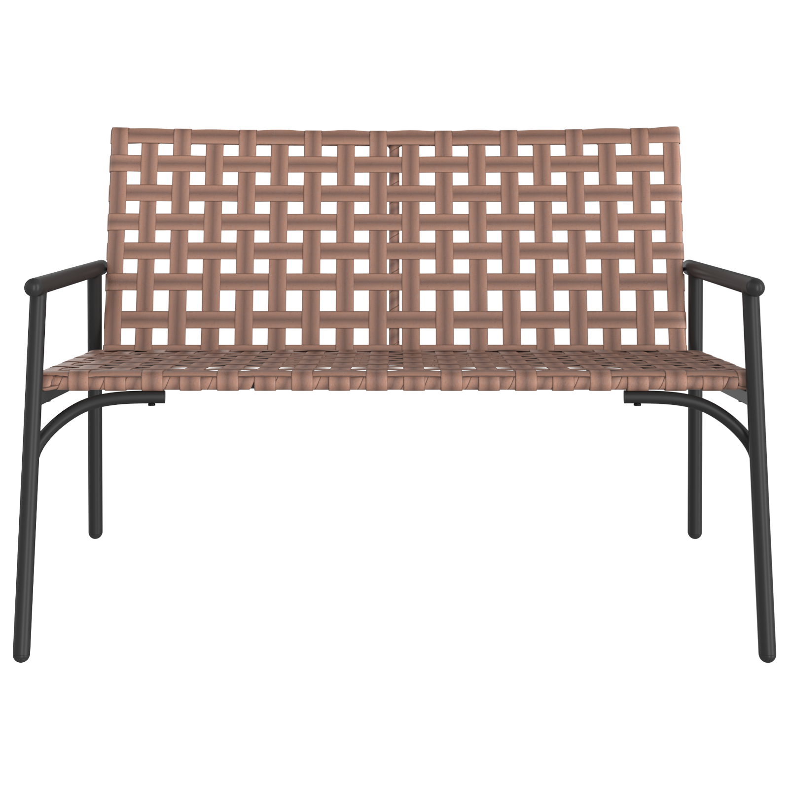 Panchina da giardino  Nera 113x79x75 cm in Rattan