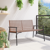 Panchina da giardino  Nera 113x79x75 cm in Rattan