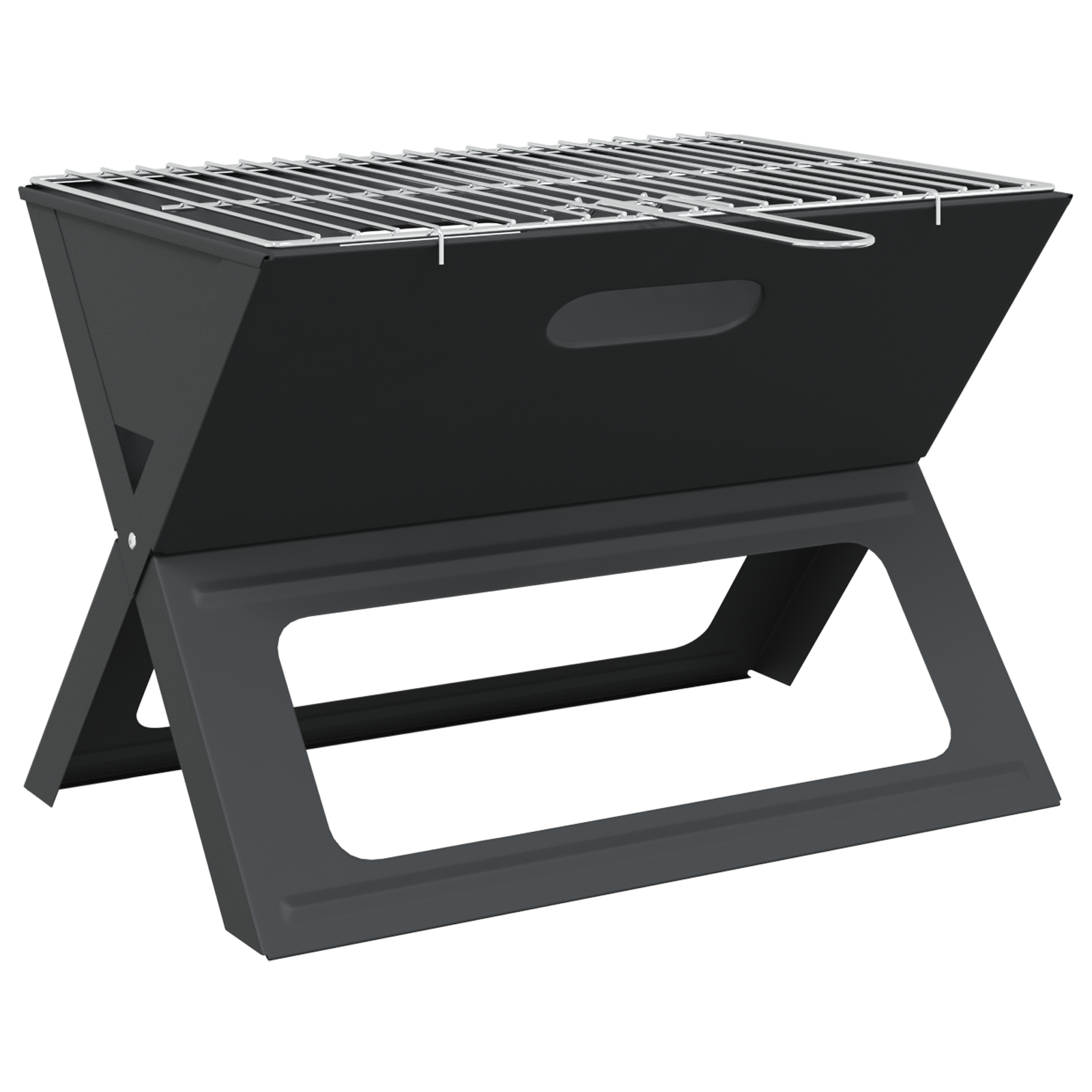 Griglia BBQ a Carbone - Pieghevole, Nera, 46x30x31 cm, Realizzata in Acciaio