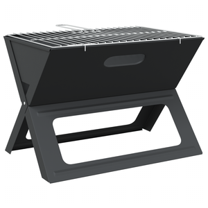 Griglia BBQ a Carbone - Pieghevole, Nera, 46x30x31 cm, Realizzata in Acciaio