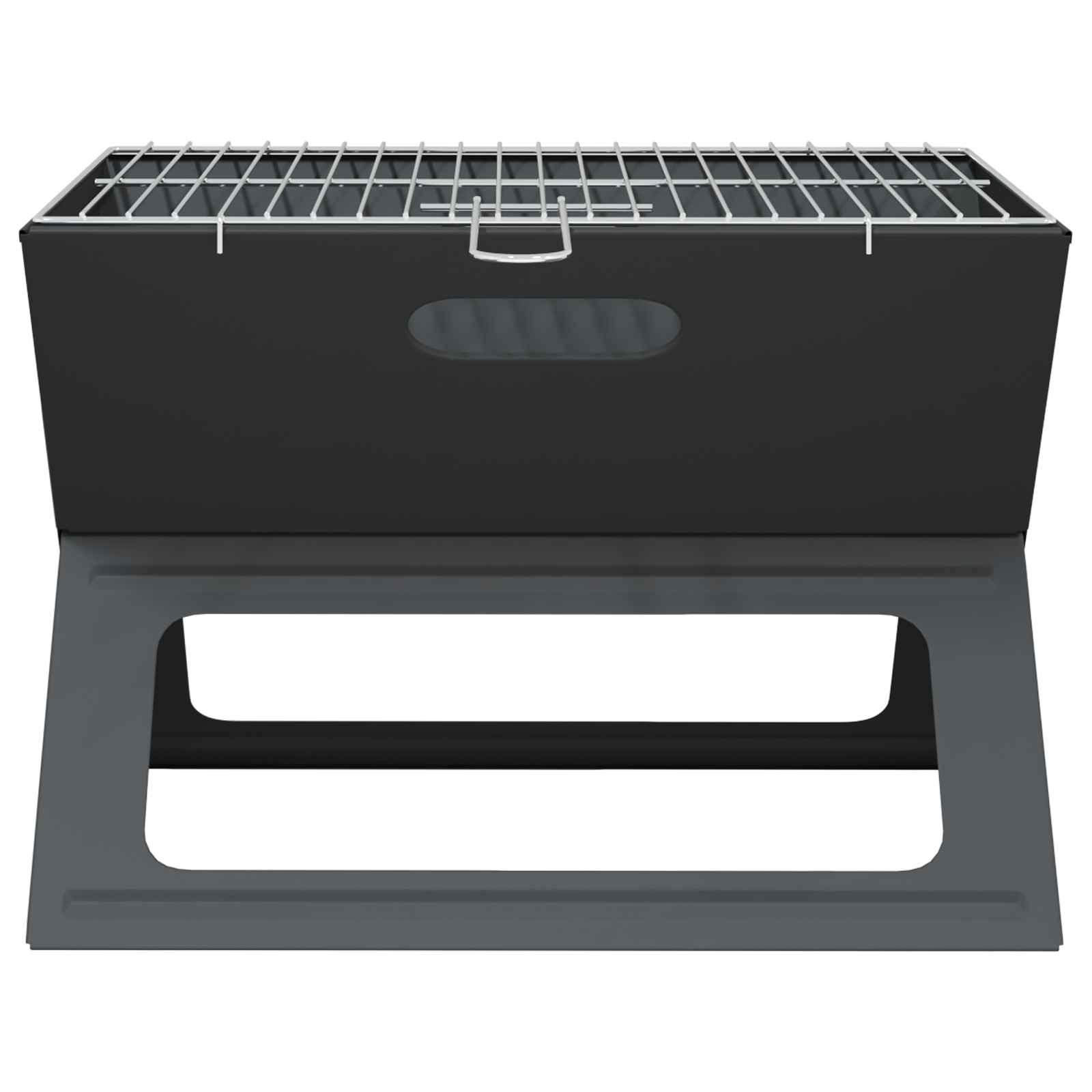 Griglia BBQ a Carbone - Pieghevole, Nera, 46x30x31 cm, Realizzata in Acciaio