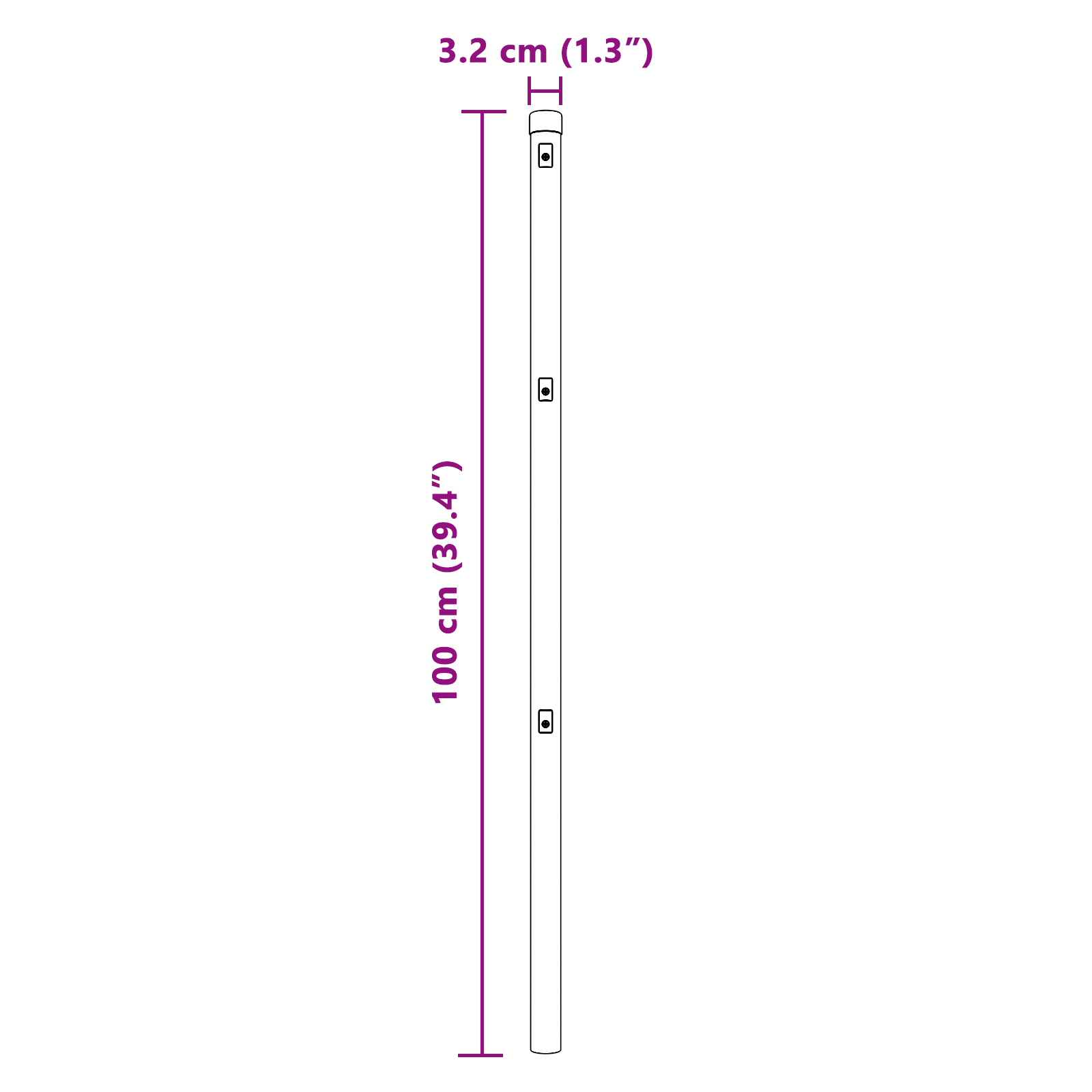 Posts per Recinzione 7 pz Verde Ø32 mm 100 cm Acciaio Galvanizzato