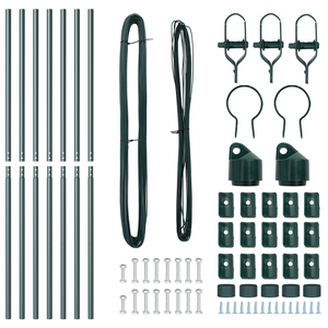 Pali per recinzione 7 pz Verde Ø32 mm 170 cm Acciaio zincato