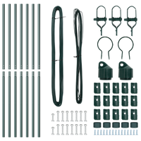 Posti per Recinzione 7 pcs Verde Ø32 mm 200 cm Acciaio Zincato