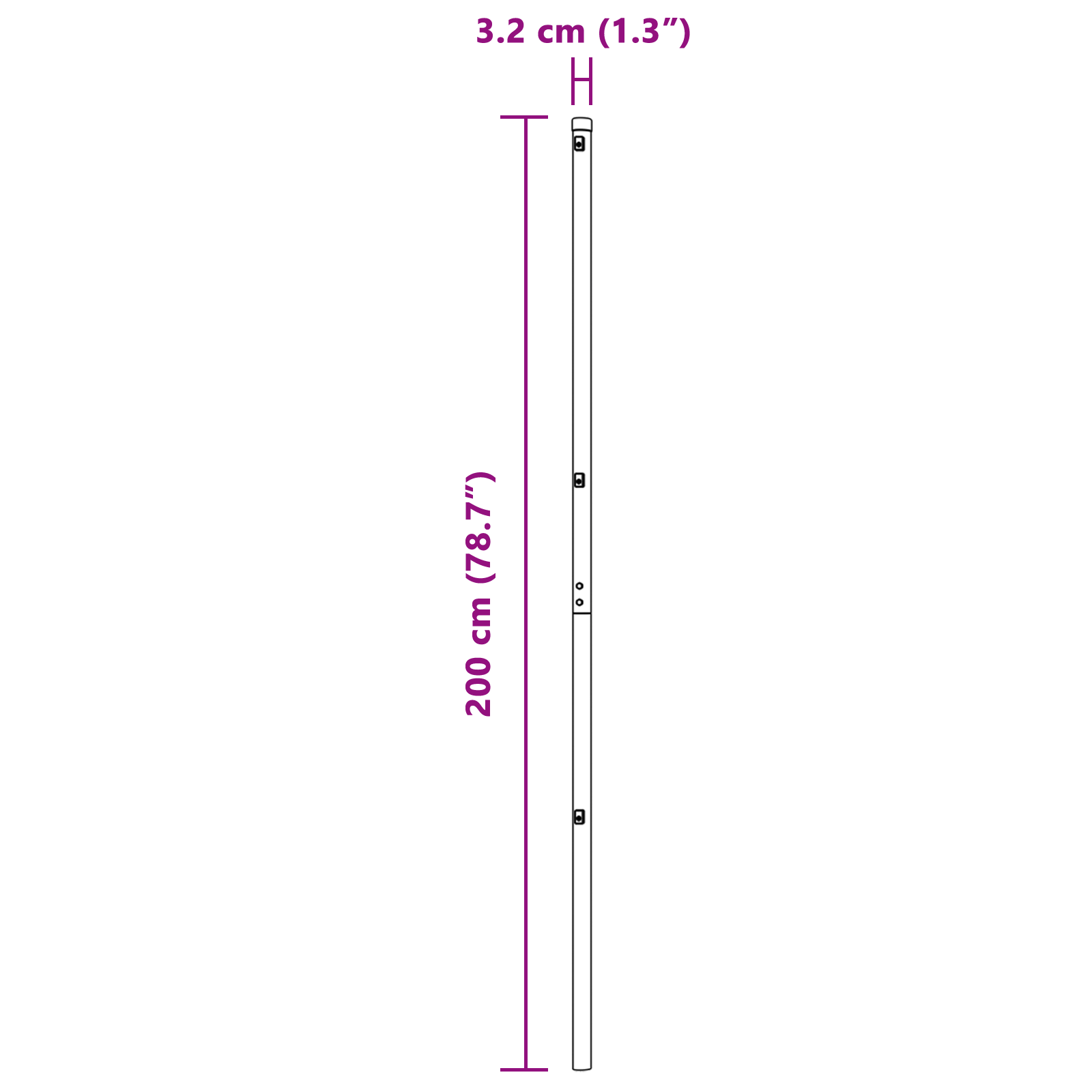 Posti per Recinto 13 pz Verde Ø32 mm 200 cm Acciaio Zincato