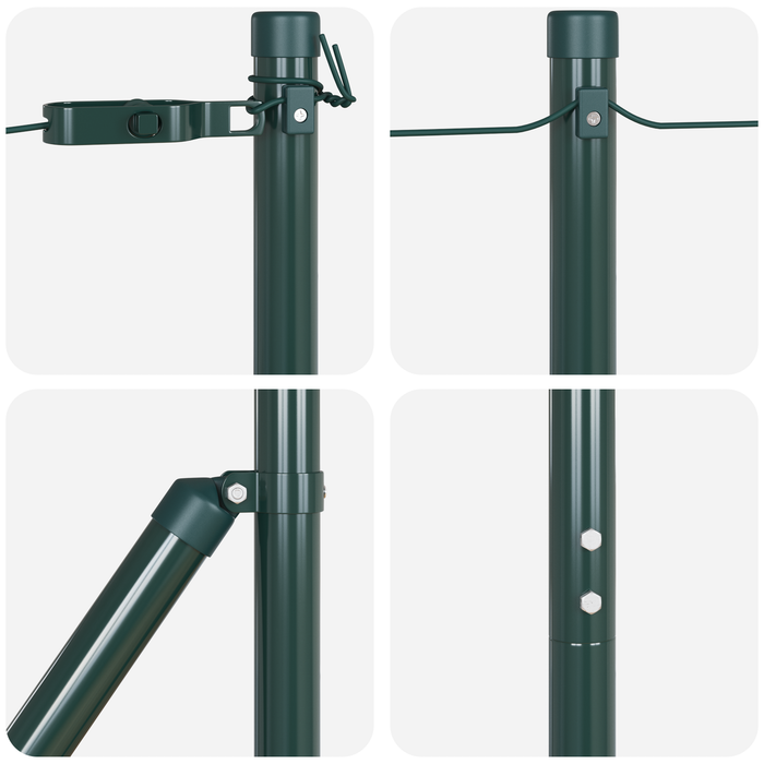 Posti per Recinzione 13 pz Verde Ø32 mm 210 cm Acciaio Zincato