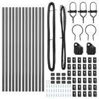 Posto per recinzione 13 pcs Grigio Ø32 mm 80 cm Acciaio Zincato