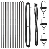 Pali di recinzione 13 pcs Grigio Ø32 mm 170 cm Acciaio zincato
