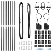 Pali per recinzione 7 pz Grigio Ø32 mm 190 cm Acciaio zincato