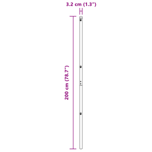 Pali di recinzione 13 pezzi Grigio Ø32 mm 200 cm Acciaio zincato