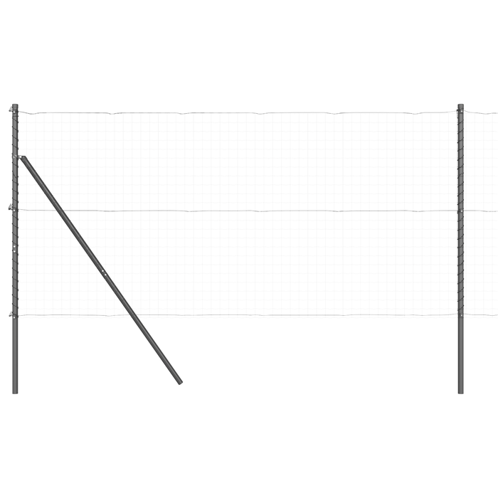 Posti per recinsione 13 pcs Grigio Ø32 mm 210 cm Acciaio zincato