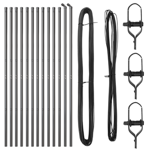 Posti per recinsione 13 pcs Grigio Ø32 mm 210 cm Acciaio zincato