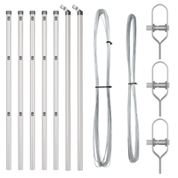 Pali di recinzione 7 pz Ø32 mm 80 cm Acciaio zincato