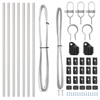 posta per recinzione 7 pezzi Ø32 mm 100 cm Acciaio Zincato