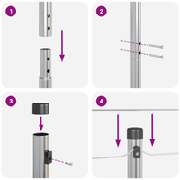Posti per Recinzione 13 pcs Ø32 mm 150 cm Acciaio Galvanizzato