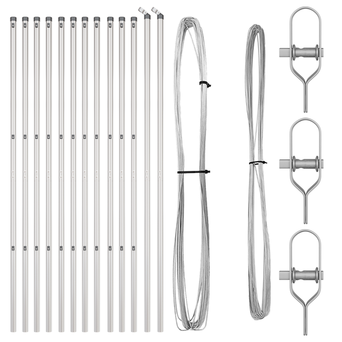 Posti per Recinzione 13 pcs Ø32 mm 150 cm Acciaio Galvanizzato