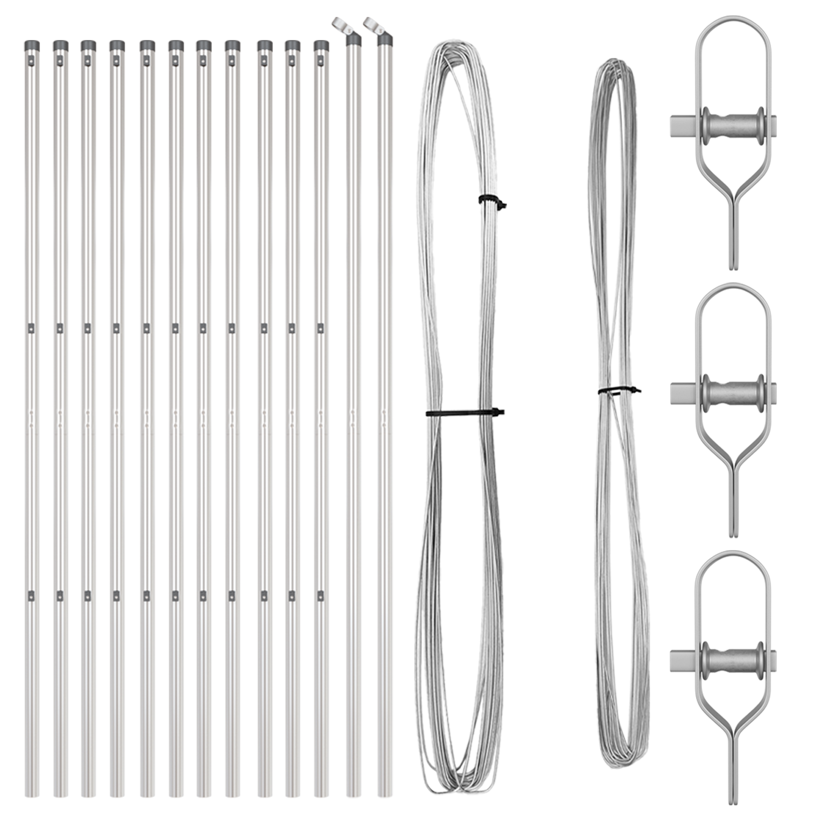 Posts per recinzione 13 pz Ø32 mm 200 cm Acciaio zincato