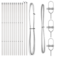 Pali per Recinzione 13 pcs Ø32 mm 210 cm Acciaio Zincato