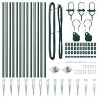 Pali per Recinzione con Picchetto 13 pz Ø32 mm 120 cm Acciaio Zincato