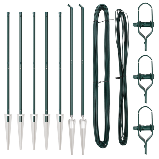 Pali per recinzione con picchetto 7 pcs Ø32 mm 170 cm acciaio zincato