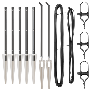 Pali per Recinzione con Punta 7 pezzi Ø32 mm 80 cm Acciaio Zincato